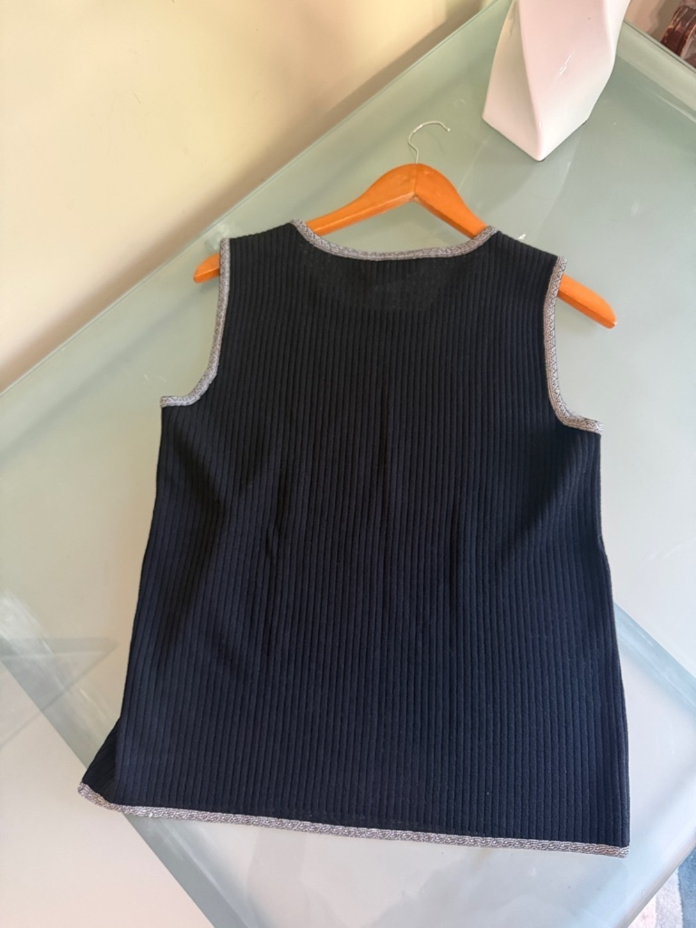 Escada Margareta Ley Black Knit Tank Top Designer Sleeveless Couture Top - Picture 2 of 5